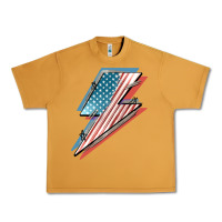 Peanut Butter American flag lightning bolt 4th of july Urban Heavy Tee - FaDigitalArtStudio
