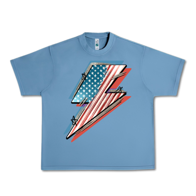 American Flag Lightning Bolt 4th Of July Urban Heavy Tee by FaDigitalArtStudio | Teevron
