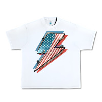 White American flag lightning bolt 4th of july Urban Heavy Tee - FaDigitalArtStudio