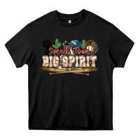 Black Small town big spirit Baseball Heavy Core Tee - HowdyJamesFarm