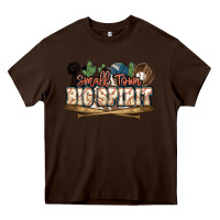 Chocolate Brown Small town big spirit Baseball Heavy Core Tee - HowdyJamesFarm