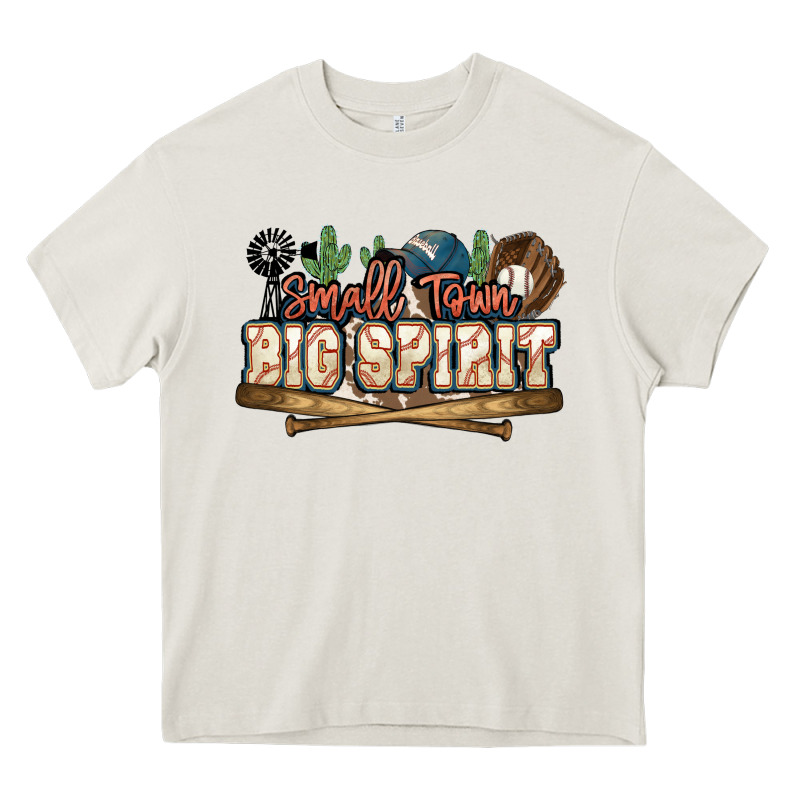 Small Town Big Spirit Baseball Heavy Core Tee by HowdyJamesFarm | Teevron