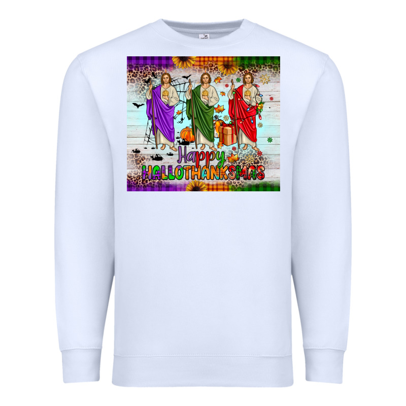 San Judas Happy  Hallothanksmas Premium Sweatshirt by JahusDesignShop | Teevron