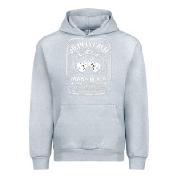 Heather Grey johnny cash man in black Urban Hoodie - StudioElite