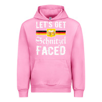 Fuchsia Pink lets get schnitzel faced men women vintage oktoberfest t shirt Urban Hoodie - StudioElite