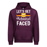 Mauve Wine lets get schnitzel faced men women vintage oktoberfest t shirt Urban Hoodie - StudioElite