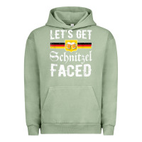 Pigment Oil Green lets get schnitzel faced men women vintage oktoberfest t shirt Urban Hoodie - StudioElite