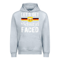 Heather Grey lets get schnitzel faced men women vintage oktoberfest t shirt Urban Hoodie - StudioElite