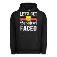 Pigment Black lets get schnitzel faced men women vintage oktoberfest t shirt Urban Hoodie - StudioElite