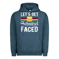 Pigment Midnight Navy lets get schnitzel faced men women vintage oktoberfest t shirt Urban Hoodie - StudioElite