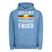 Pigment Pebble Blue lets get schnitzel faced men women vintage oktoberfest t shirt Urban Hoodie - StudioElite