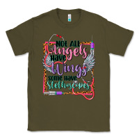 Army Green Not all angels have wings Classic Tee - CowGirlArtShop