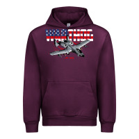 Mauve Wine Military Airplane A-10 Warthog American Flag Urban Hoodie - StudioElite
