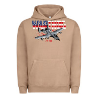 Pigment Burro Military Airplane A-10 Warthog American Flag Urban Hoodie - StudioElite