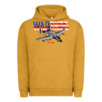 Pigment Peanut Butter Military Airplane A-10 Warthog American Flag Urban Hoodie - StudioElite
