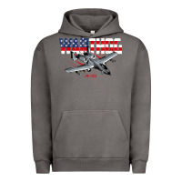 Pigment Tornado Military Airplane A-10 Warthog American Flag Urban Hoodie - StudioElite