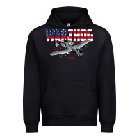 Black Military Airplane A-10 Warthog American Flag Urban Hoodie - StudioElite
