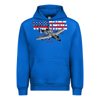 Cobalt Military Airplane A-10 Warthog American Flag Urban Hoodie - StudioElite