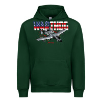 Forest Green Military Airplane A-10 Warthog American Flag Urban Hoodie - StudioElite