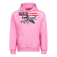 Fuchsia Pink Military Airplane A-10 Warthog American Flag Urban Hoodie - StudioElite