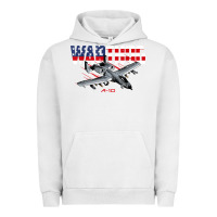 Pigment Lunar Rock Military Airplane A-10 Warthog American Flag Urban Hoodie - StudioElite