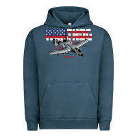 Pigment Midnight Navy Military Airplane A-10 Warthog American Flag Urban Hoodie - StudioElite