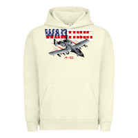 Pigment Pistachio Military Airplane A-10 Warthog American Flag Urban Hoodie - StudioElite