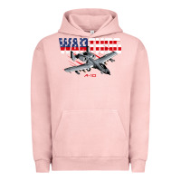 Pigment Salmon Military Airplane A-10 Warthog American Flag Urban Hoodie - StudioElite