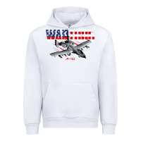 White Military Airplane A-10 Warthog American Flag Urban Hoodie - StudioElite