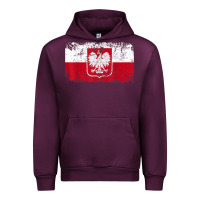 Mauve Wine poland polska flag vintage  men women kids  poland t shirt Urban Hoodie - StudioElite