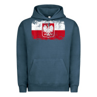 Pigment Midnight Navy poland polska flag vintage  men women kids  poland t shirt Urban Hoodie - StudioElite