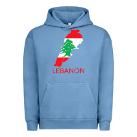 Pigment Pebble Blue Lebanon Flag Cedar Tree Beirut Lebanese Arabic Arab Islam Urban Hoodie - StudioElite