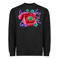 Black love balloons and pink valentines telephone Heavyweight Sweatshirt - AdoDesignShop