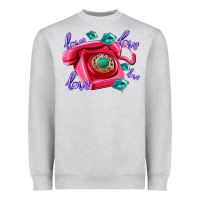 Heather Grey love balloons and pink valentines telephone Heavyweight Sweatshirt - AdoDesignShop