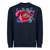 Navy love balloons and pink valentines telephone Heavyweight Sweatshirt - AdoDesignShop