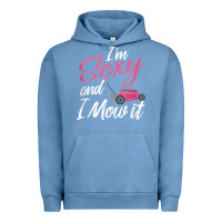 Pigment Pebble Blue i'm sexy and i mow it funny mow pun tank top Urban Hoodie - StudioElite