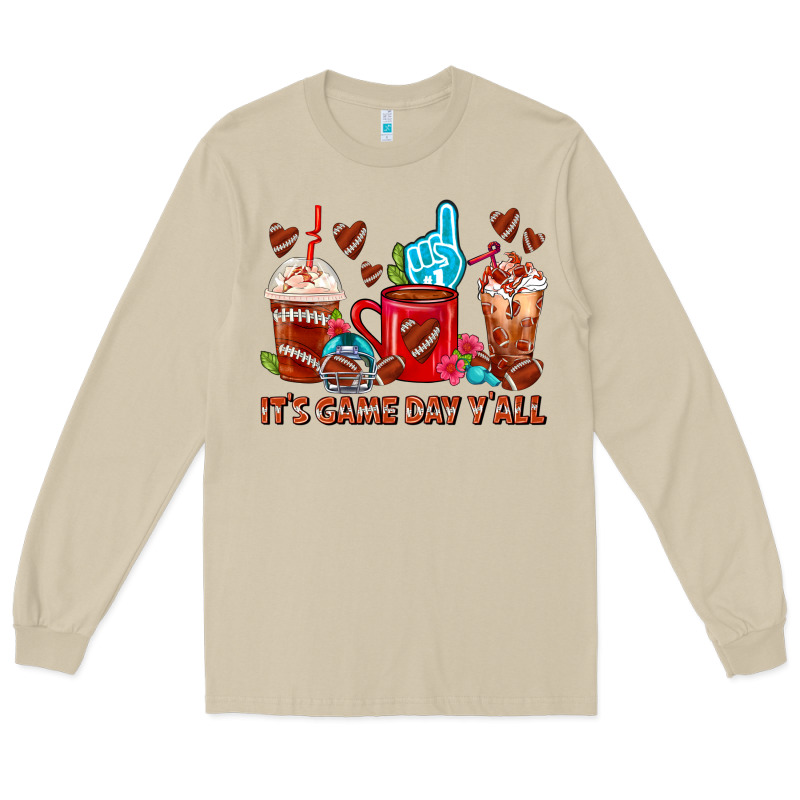 American Football Coffee Cups Long Sleeve Tee by FaDigitalArtStudio | Teevron