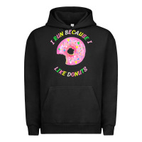 Pigment Black i run because i like donuts Urban Hoodie - StudioElite
