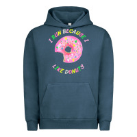 Pigment Midnight Navy i run because i like donuts Urban Hoodie - StudioElite