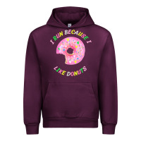 Mauve Wine i run because i like donuts Urban Hoodie - StudioElite