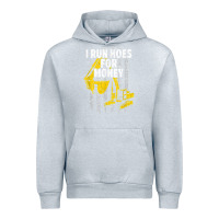 Heather Grey heavy equipment operator i run hoes for money usa flag t shirt Urban Hoodie - StudioElite