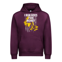 Mauve Wine heavy equipment operator i run hoes for money usa flag t shirt Urban Hoodie - StudioElite