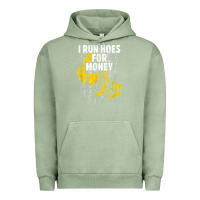 Pigment Oil Green heavy equipment operator i run hoes for money usa flag t shirt Urban Hoodie - StudioElite