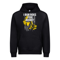 Black heavy equipment operator i run hoes for money usa flag t shirt Urban Hoodie - StudioElite