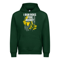 Forest Green heavy equipment operator i run hoes for money usa flag t shirt Urban Hoodie - StudioElite