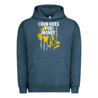 Pigment Midnight Navy heavy equipment operator i run hoes for money usa flag t shirt Urban Hoodie - StudioElite