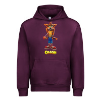Mauve Wine Crash Bandicoot  Yo Yo Urban Hoodie - StudioElite