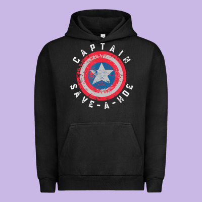 Captain Save-a-hoe Vintage Funny Retro Urban Hoodie Designed By Studioelite