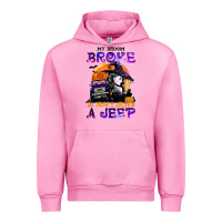Fuchsia Pink my broom broke so now i drive a j.e.e.p witch halloween t shirt Urban Hoodie - StudioElite