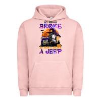 Pigment Salmon my broom broke so now i drive a j.e.e.p witch halloween t shirt Urban Hoodie - StudioElite